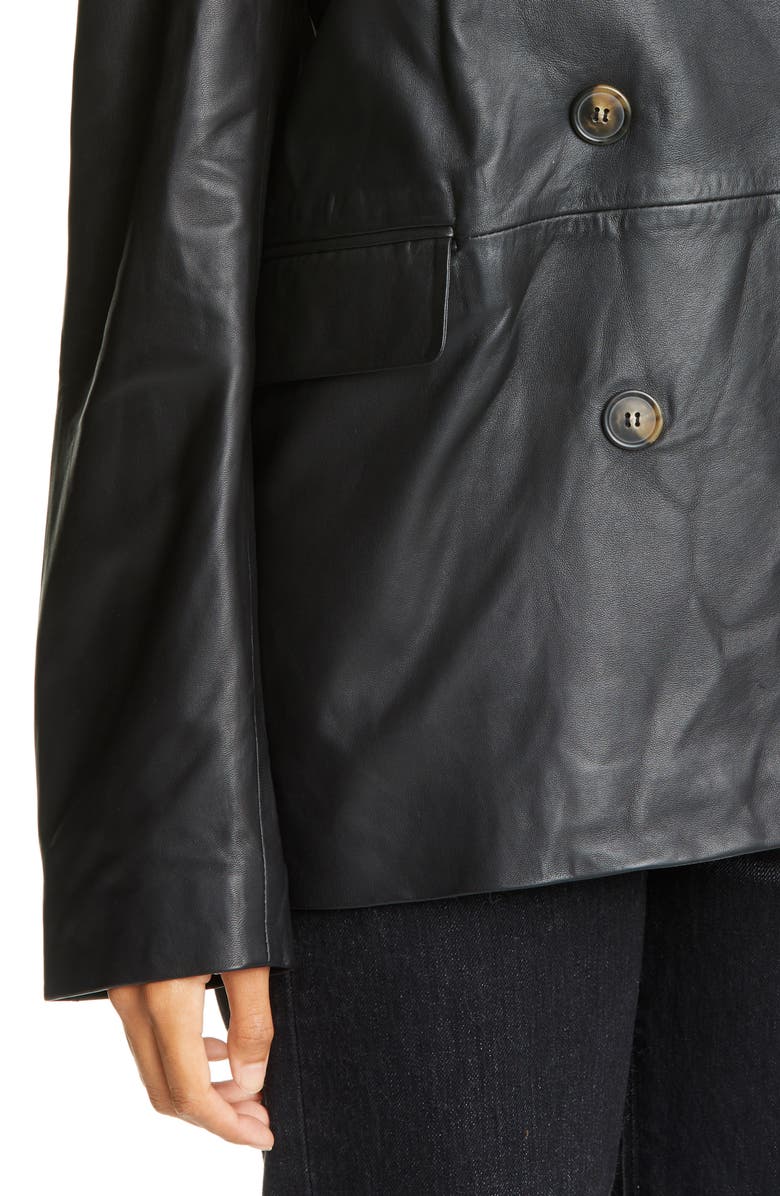 LOULOU DE SAISON Loulou Studio Oversized Double Breasted Leather Blazer, Alternate, color,