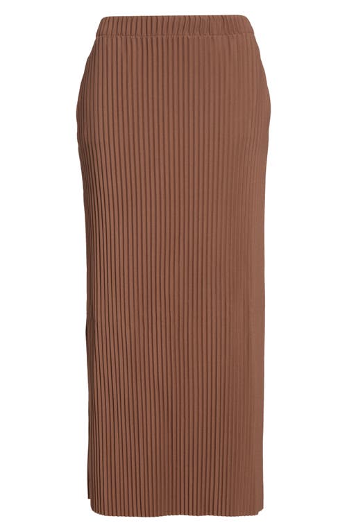 Reiss Womens Chocolate Pippa Pleated Stretch-jersey Midi Skirt In Brown