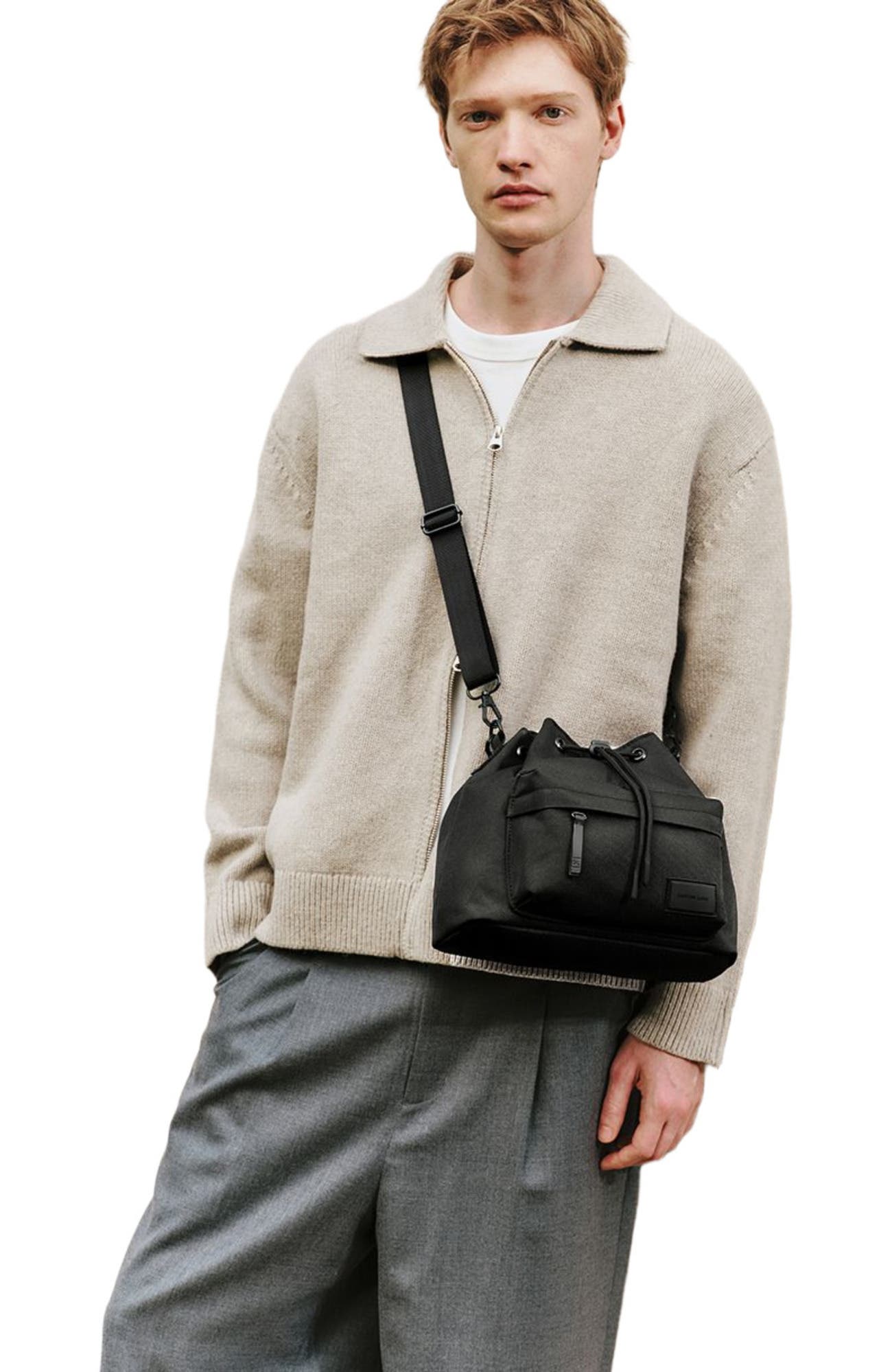 Spläsh Bucket Crossbody Weave, Alternate, color, Weave Black