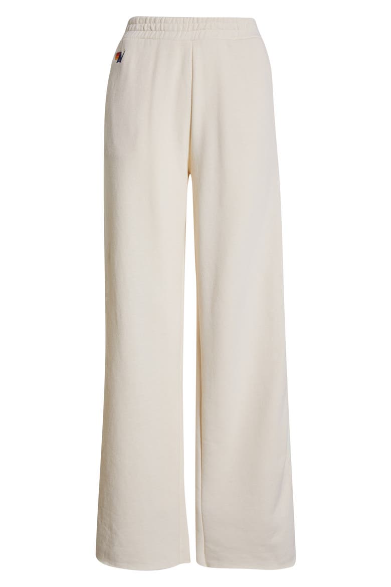 5-Stripe Wide Leg Sweatpants, Alternate, color, VINTAGE WHITE/ WHITE NEON