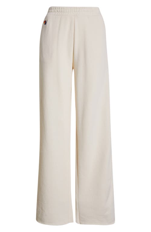 Aviator Nation 5-stripe Wide Leg Sweatpants In White