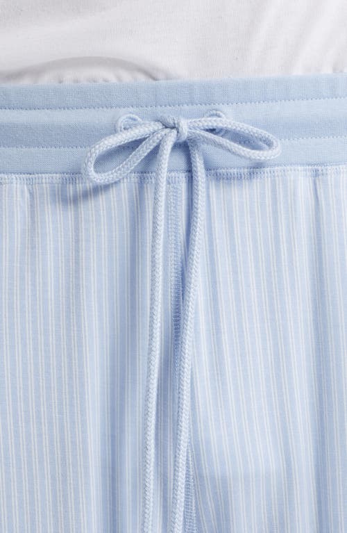 Daniel Buchler Pinstripe Pajama Shorts In Sky Stripe