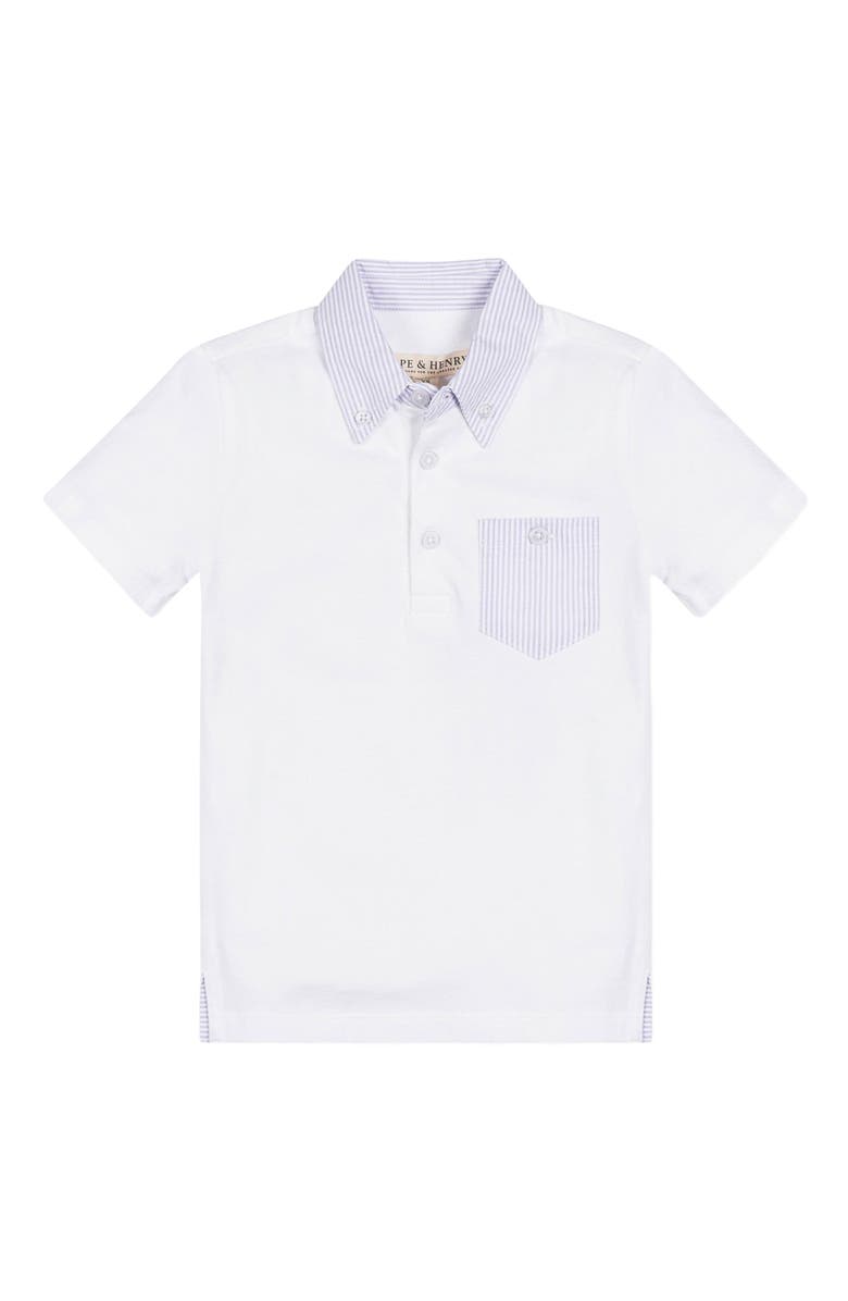 Hope & Henry Baby Boys' Organic Jersey Polo with Seersucker, Infant, Main, color, 