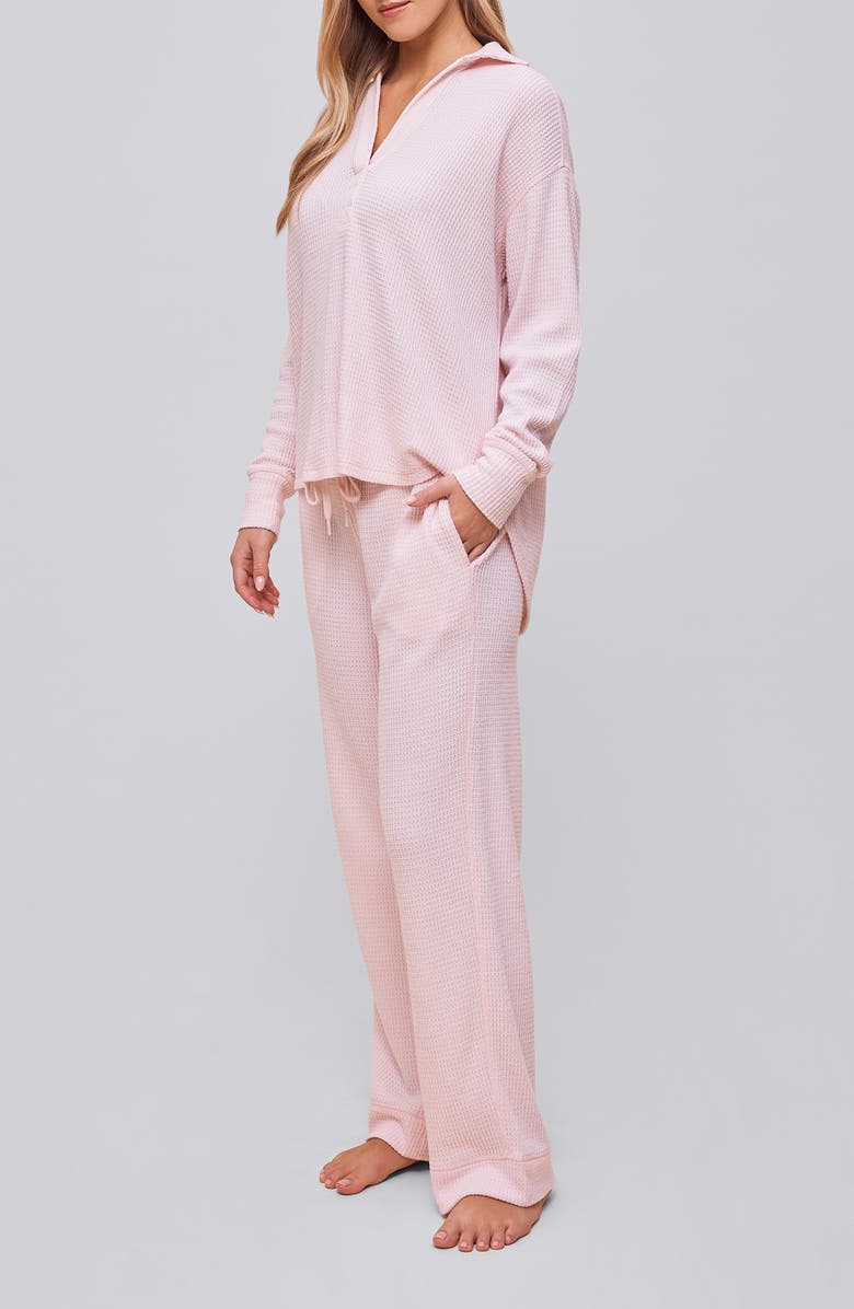 Papinelle Super Soft Waffle Knit Pajamas, Alternate, color, Winter Rose