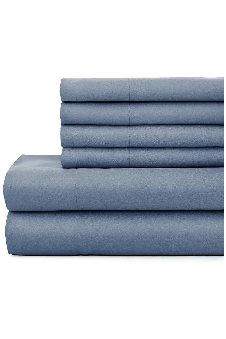 Southshore Essentials Double Brushed 100 GSM Sheet Set, Alternate, color, DENIM BLUE
