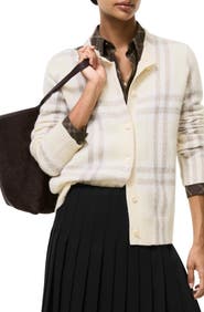 Burberry Check Cashmere Cardigan
