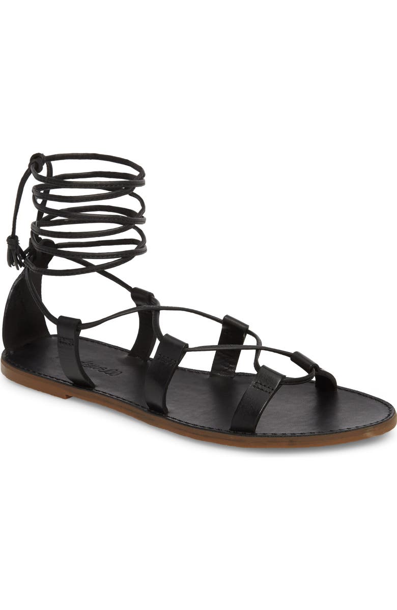 Madewell The Boardwalk Lace-Up Sandal, Main, color,