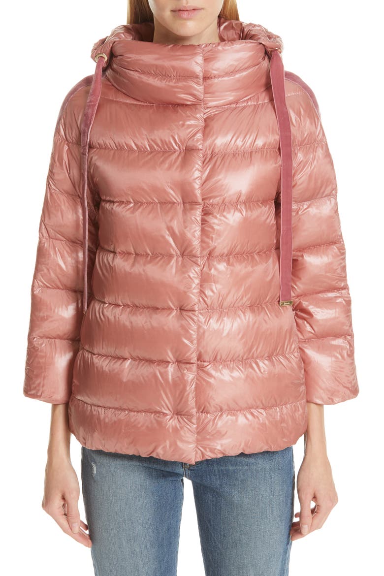 Quilted Down Puffer Coat, Main, color, PINK