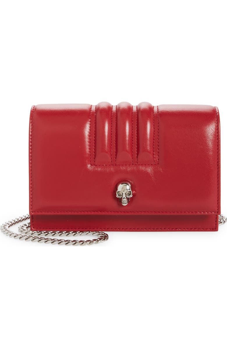 McQueen Small Skull Quilted Lambskin Bag, Main, color,