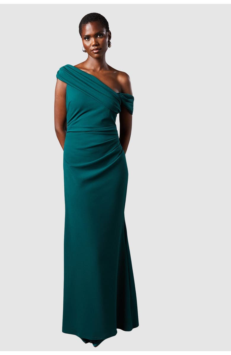 Coast Asymmetrical Neck Maxi Dress, Main, color, Emerald