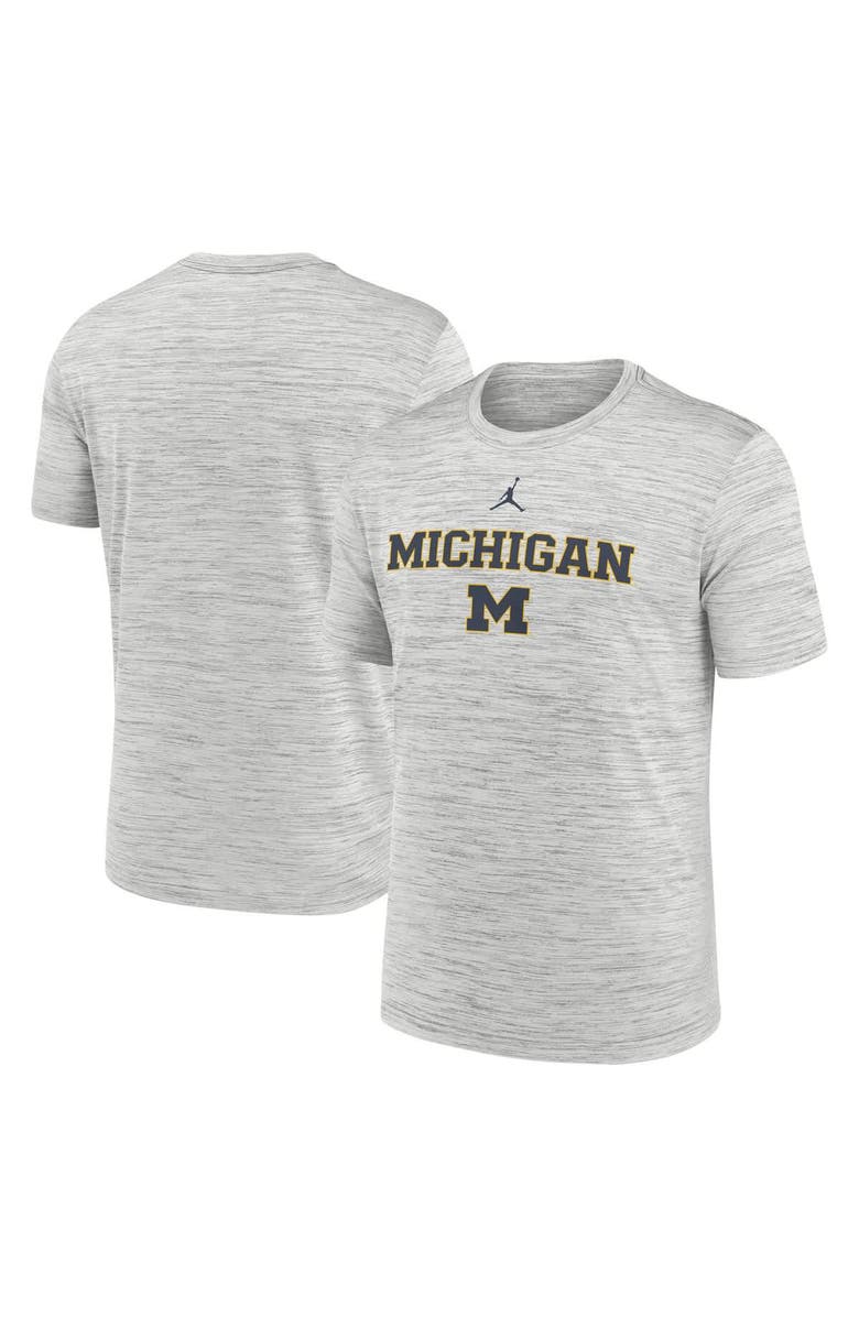 Jordan Brand Men's Jordan Brand Gray Michigan Wolverines 2025 Sideline Velocity Performance T-Shirt, Main, color, Gray