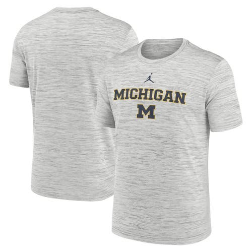Jordan Brand Gray Michigan Wolverines 2025 Sideline Velocity Performance T-shirt