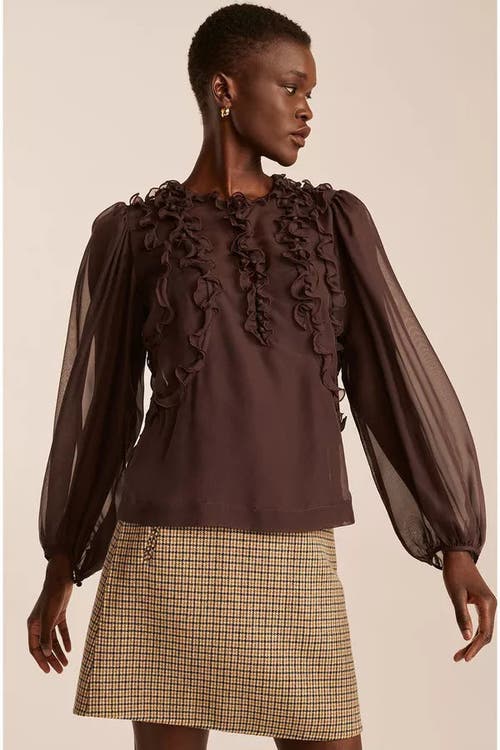 REBECCA TAYLOR REBECCA TAYLOR TOP WITH RUFFLES