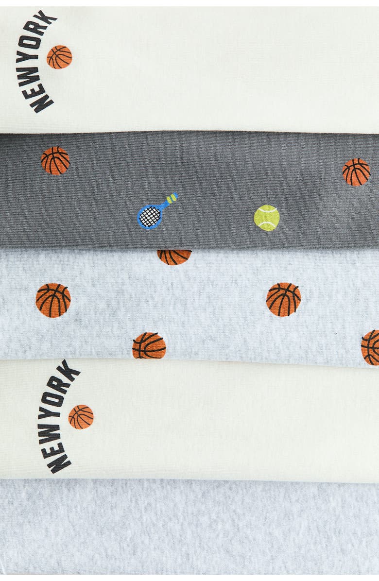 H&M 5-pack Vest Tops, Alternate, color, Gray/New York