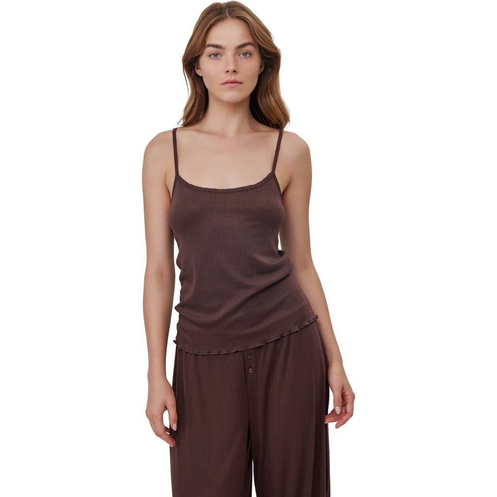 Gottex Beach Life Daydream Pointelle Loungewear Tank Top In Brown