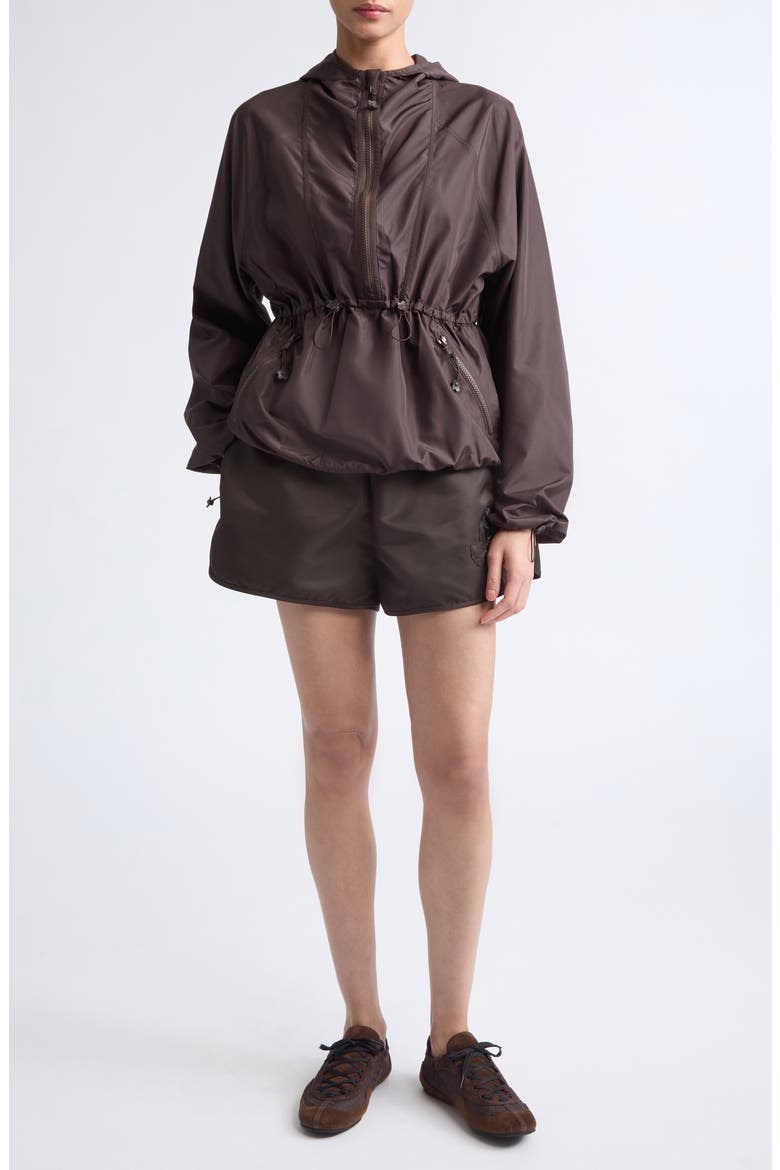 Colette Nylon Shorts, Alternate, color, BROWN