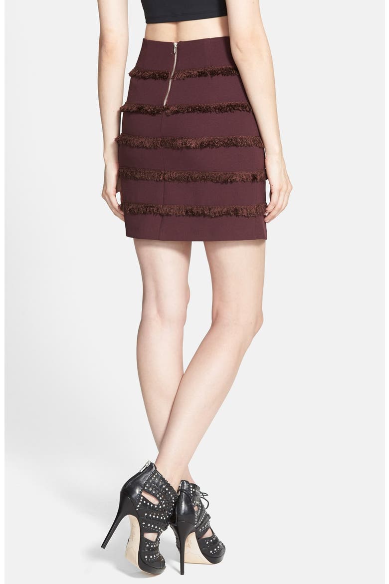 'Sugar' Fringe Stripe Pencil Skirt, Alternate, color, PLUM