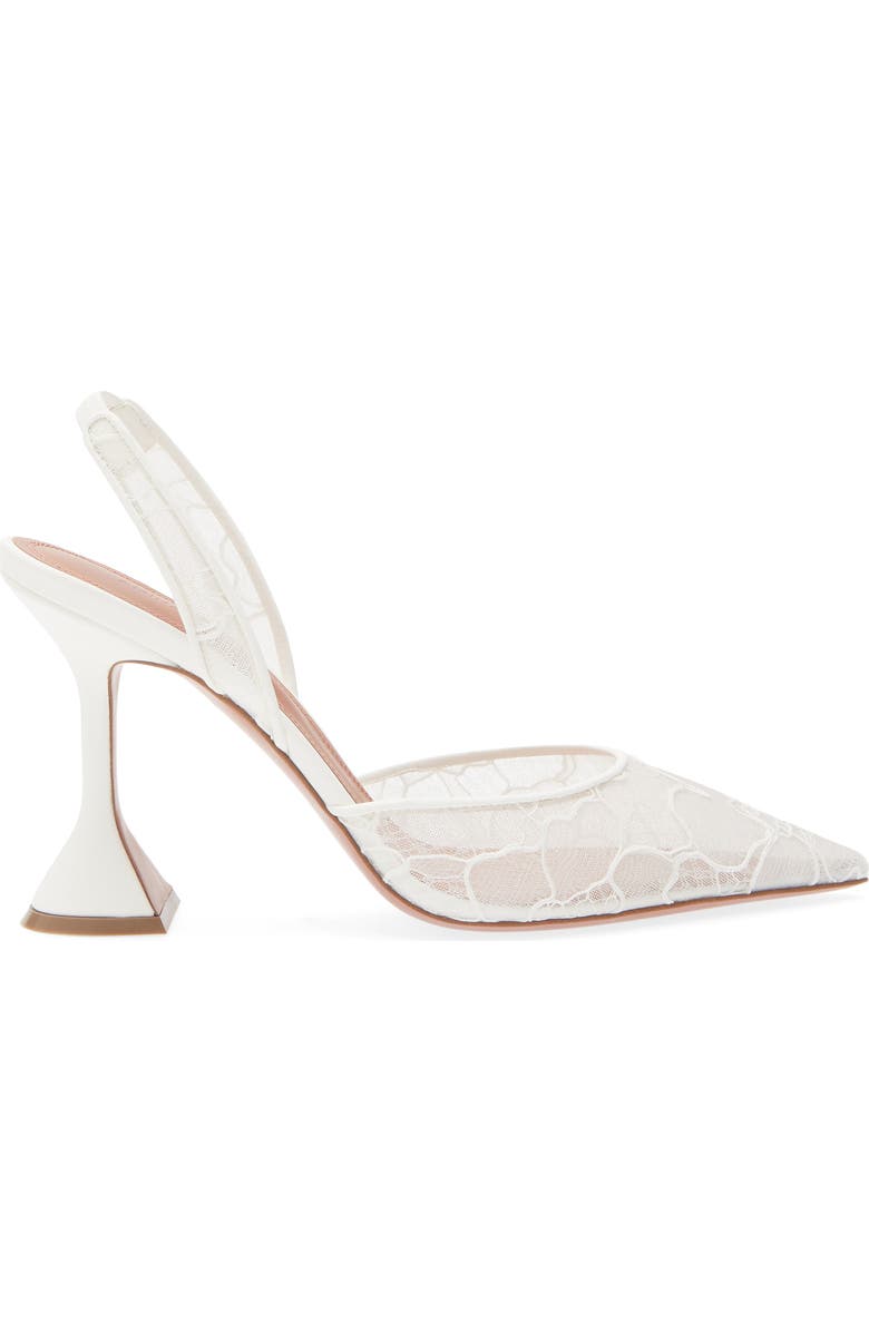 Amina Muaddi Holli Lace Slingback Pump, Alternate, color, Ivory