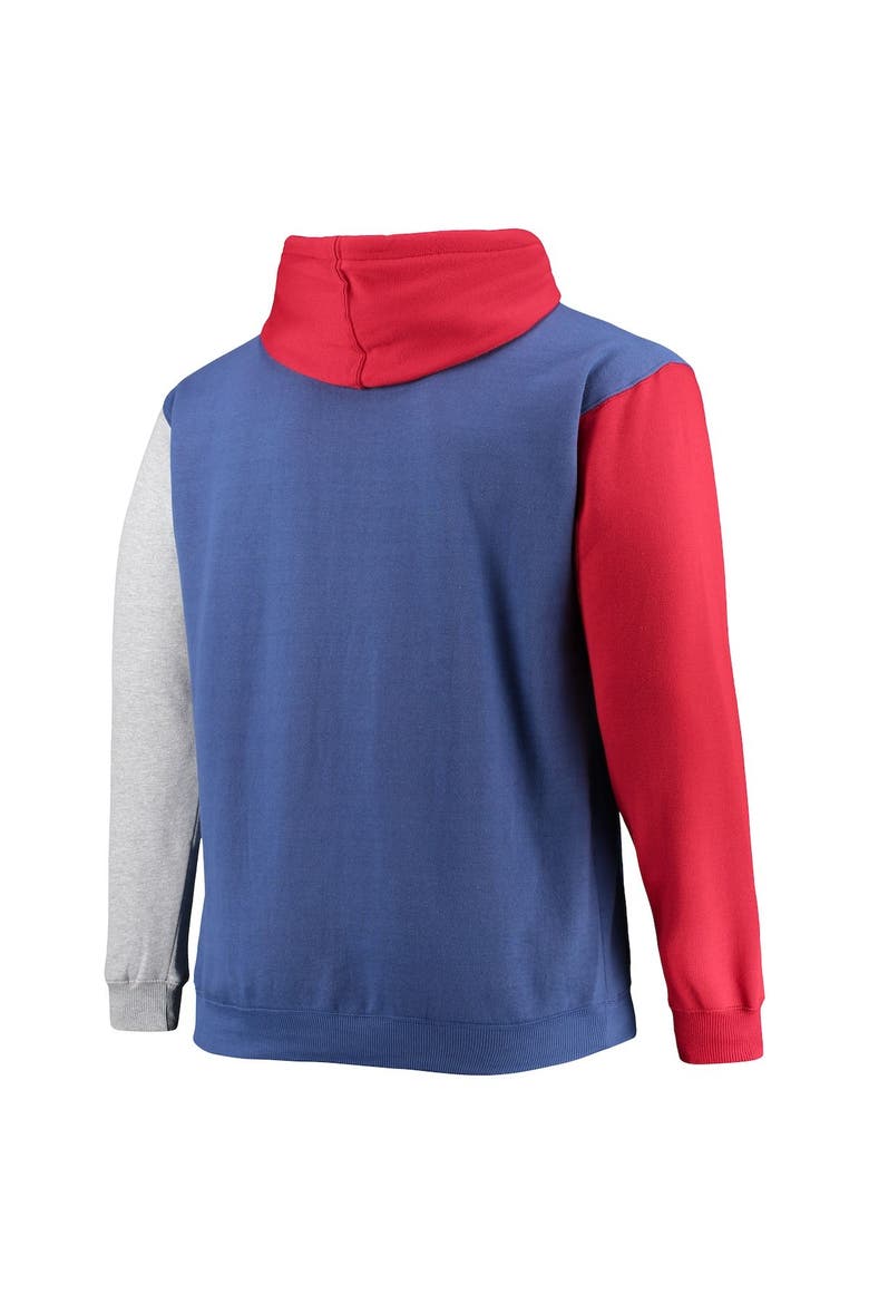 Men's Fanatics Branded Royal/Red Philadelphia 76ers Big & Tall Double Contrast Pullover Hoodie, Alternate, color, Royal