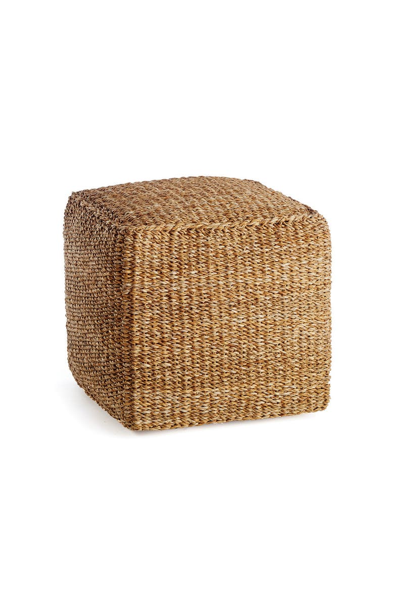 Seagrass Square Pouf, Main, color, Beige