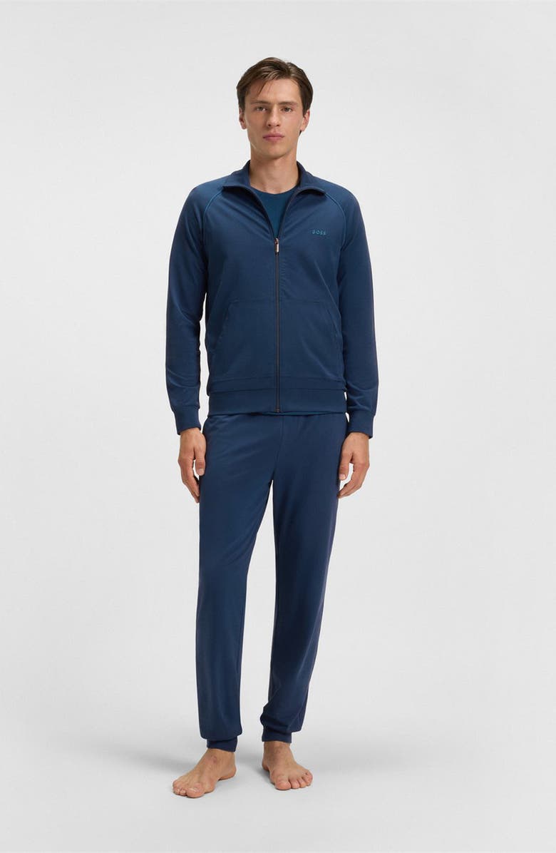 BOSS Mix Match Stretch Cotton Lounge Jacket, Alternate, color, Open Blue