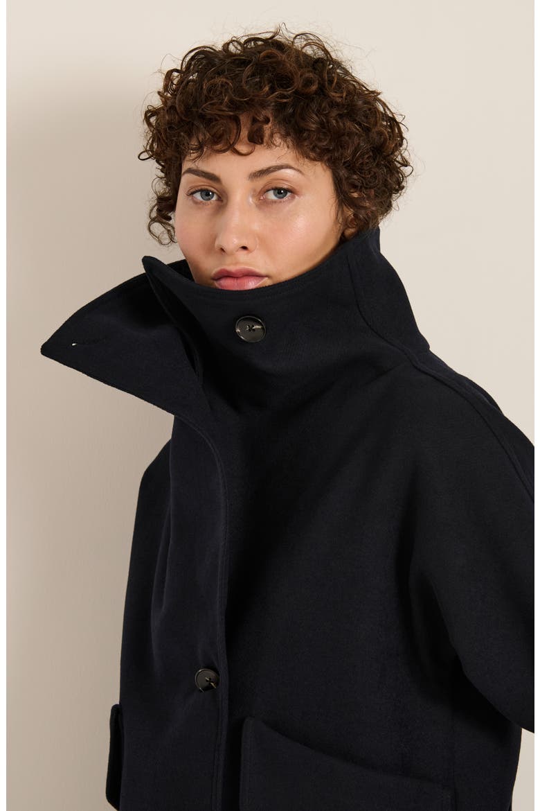 Funnel Neck Coat, Alternate, color, NAVY