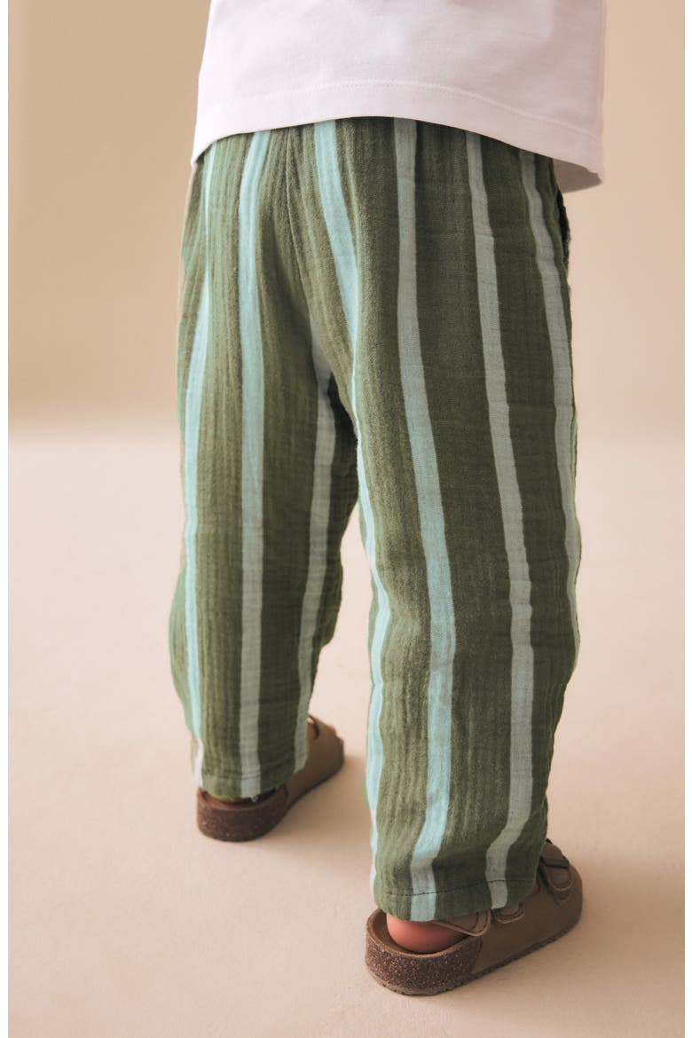 Kids' Stripe Cotton Pants, Alternate, color, GREEN