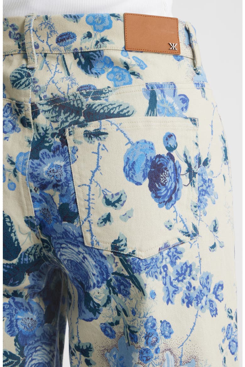 Anne Wide Leg Floral Crop Jeans, Alternate, color, ECRU MULTI