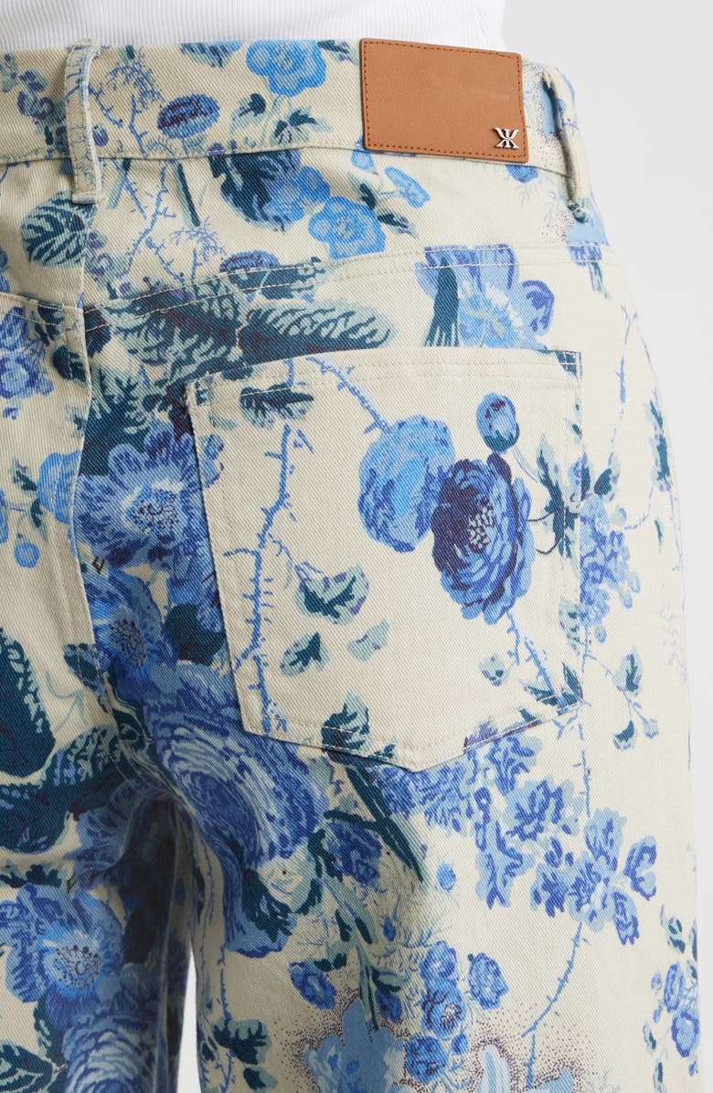 KOBI HALPERIN Anne Wide Leg Floral Crop Jeans, Alternate, color, Ecru Multi