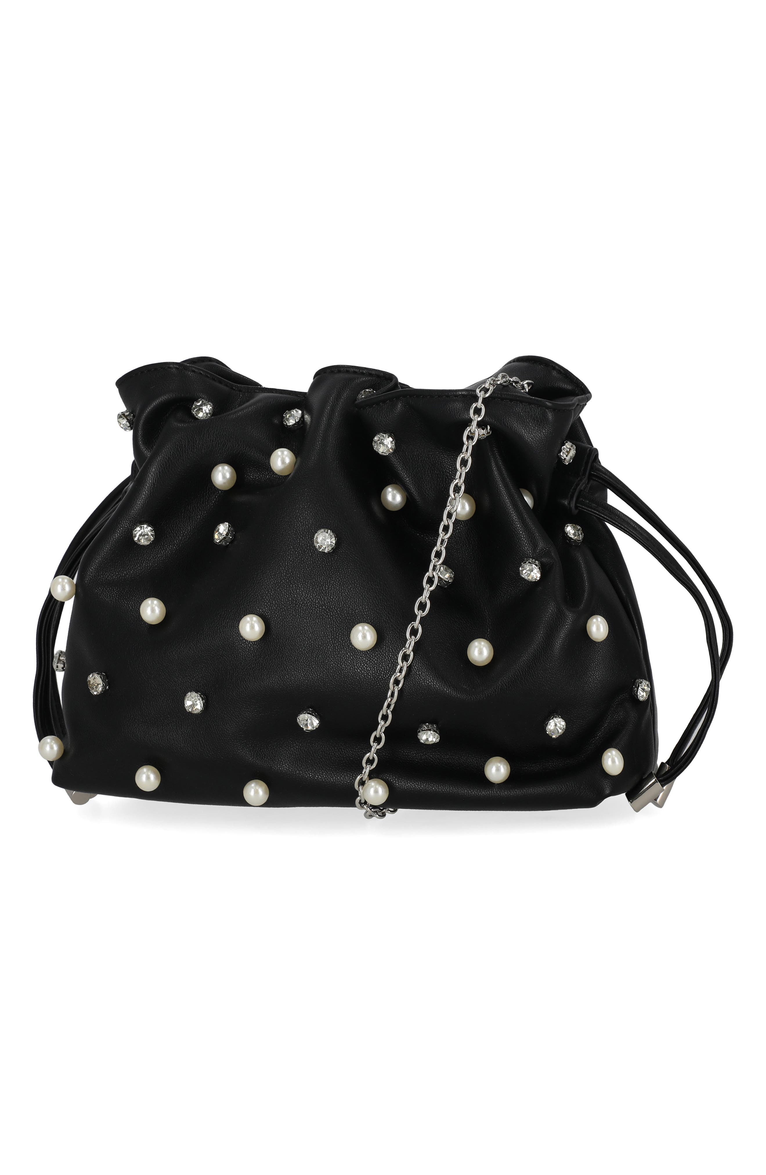Jessica McClintock Luca Studded Drawstring Big, Alternate, color, Black