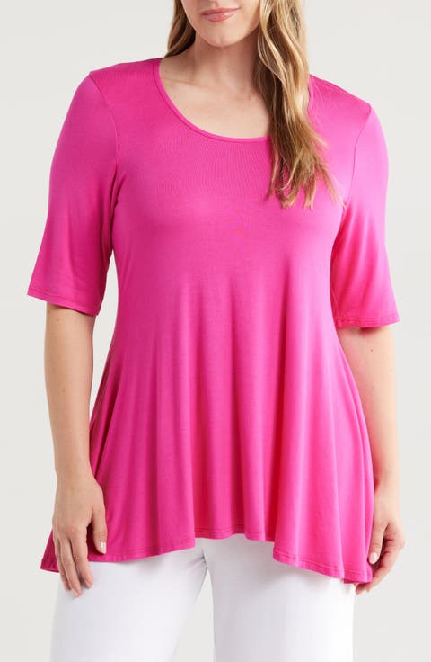 Swing Asymmetric Hem Tunic Top
