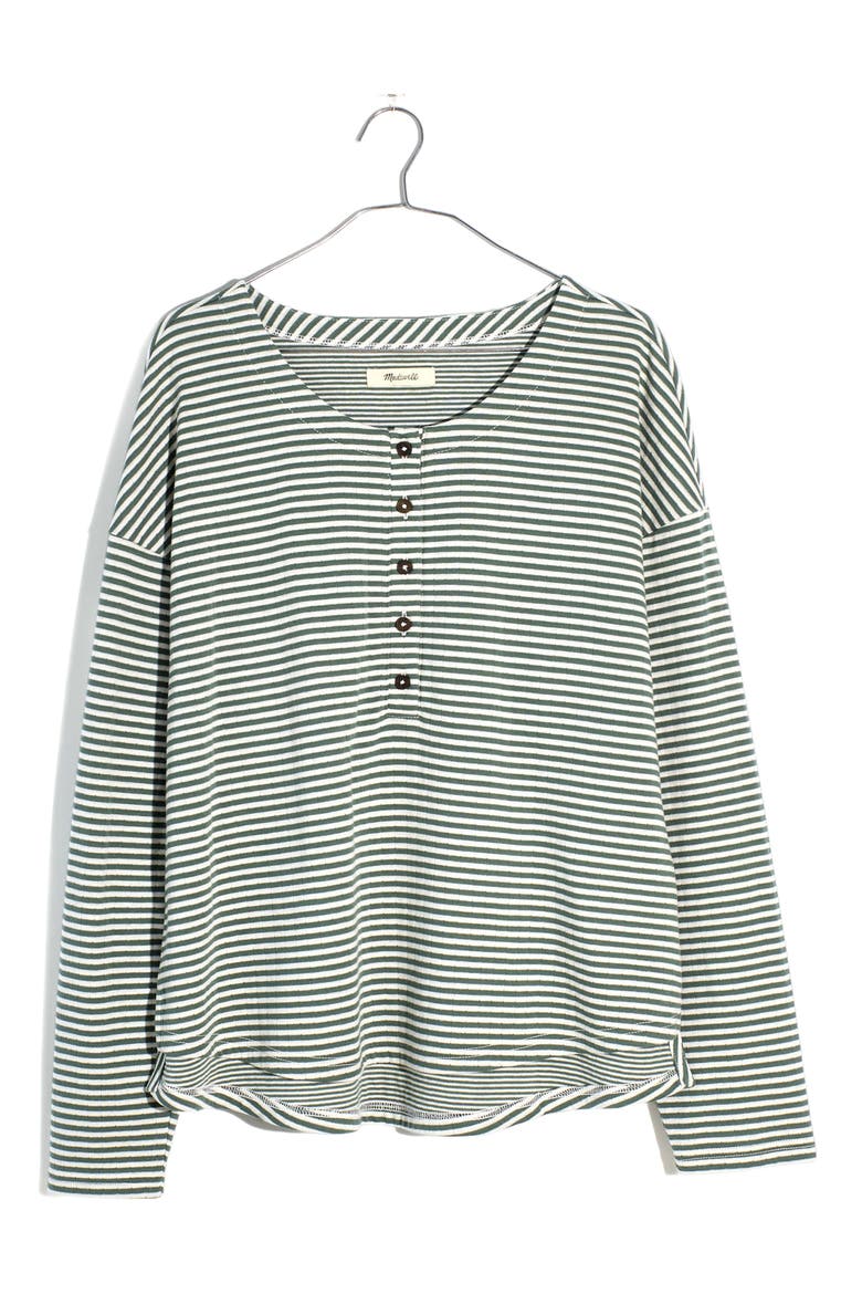 Hopscotch Stripe Henley T-Shirt, Main, color, SIMPLY SAGE