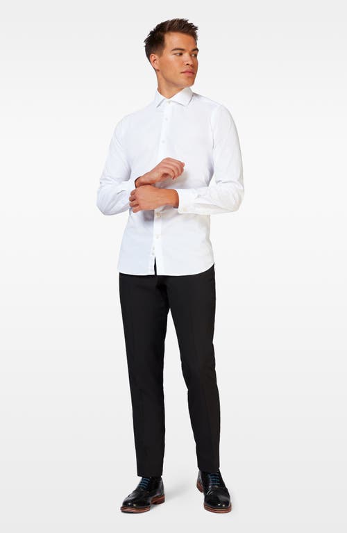 Opposuits White Knight Modern Tailored Fit Wrinkle Resistant Button-up Shirt In White