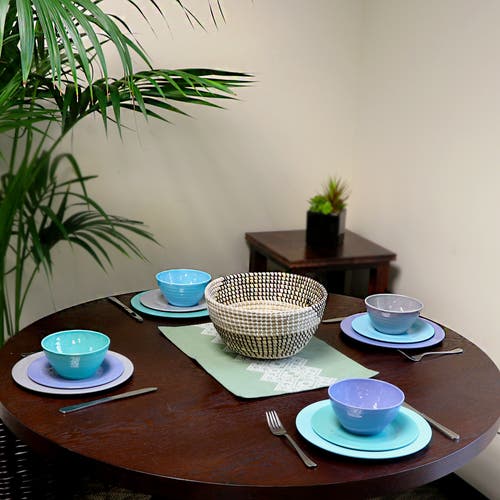 Gibson Home Brist 12 Piece Dinnerware Set In Blue