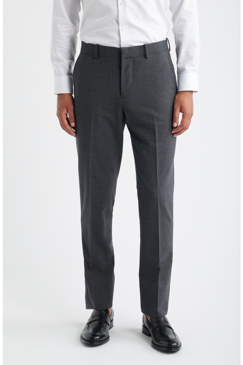 Henrik Trim Fit Solid Stretch Wool Suit Pants, Main, color, GREY DARK HEATHER