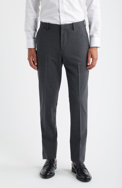 Henrik Trim Fit Solid Stretch Wool Suit Pants (Regular & Big)