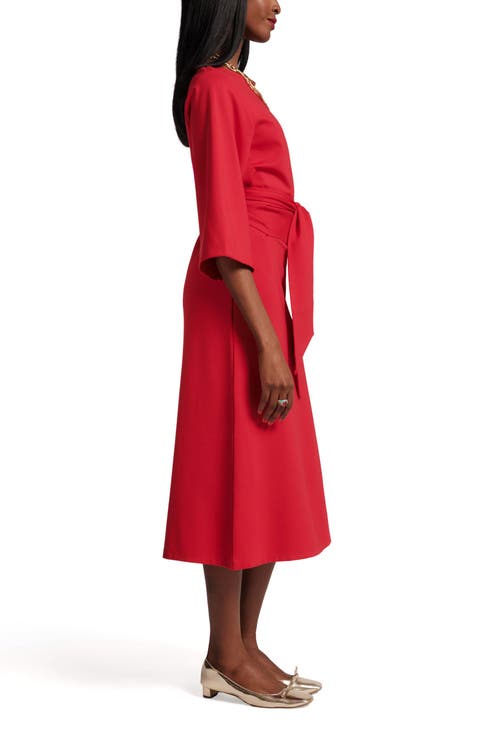 Frances Valentine Whitney Wrap Dress In Red