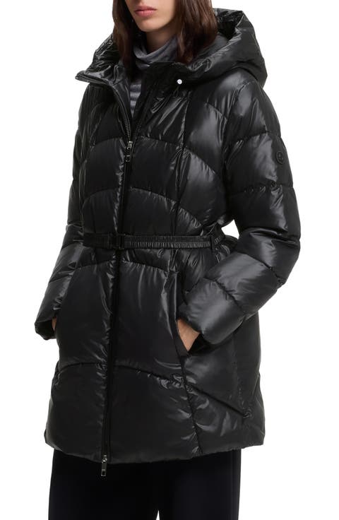 Pepula Water Repellent Belted Puffer Coat