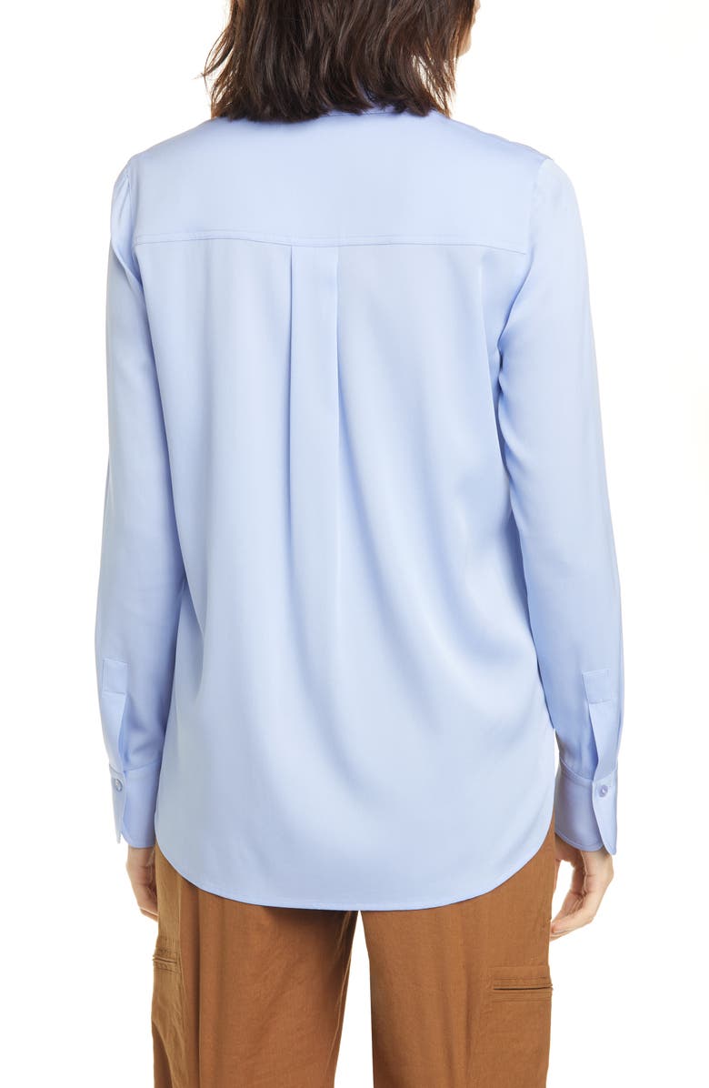 Vince Slim Fit Stretch Silk Shirt, Alternate, color,