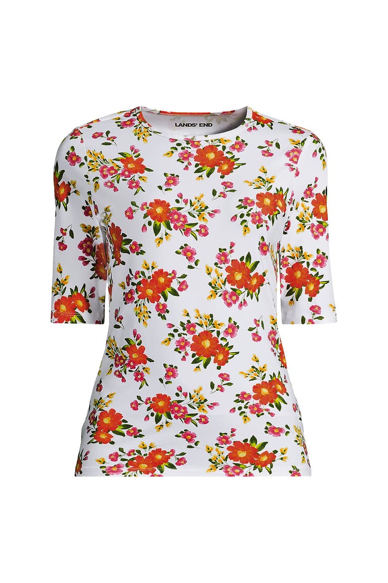 Sunshade Upf 50 Elbow Sleeve Rash Guard Swim Tee, Alternate, color, White Spring Floral