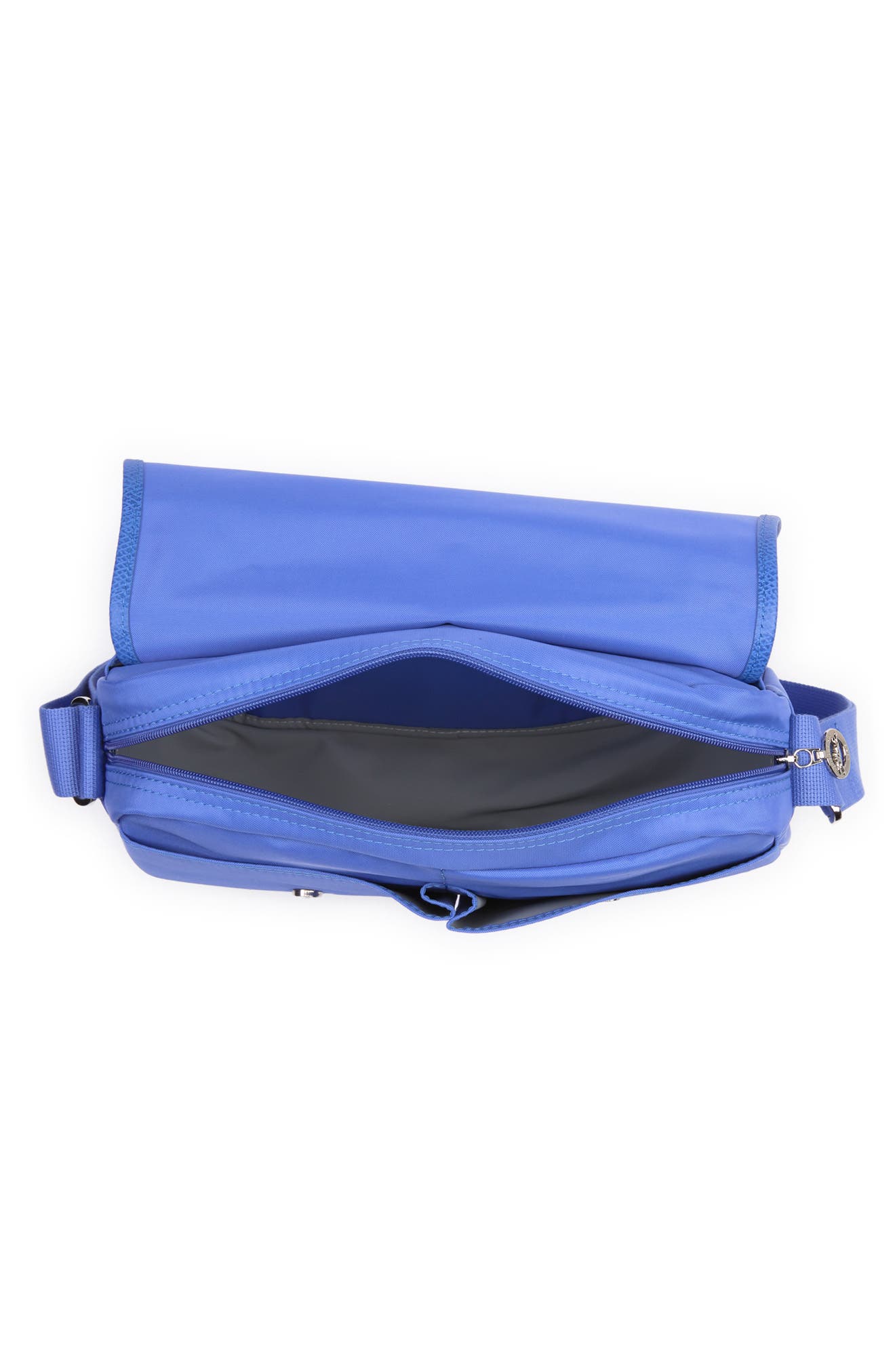 Nylon Messenger Shoulder Bag, Alternate, color, MYOSOTIS