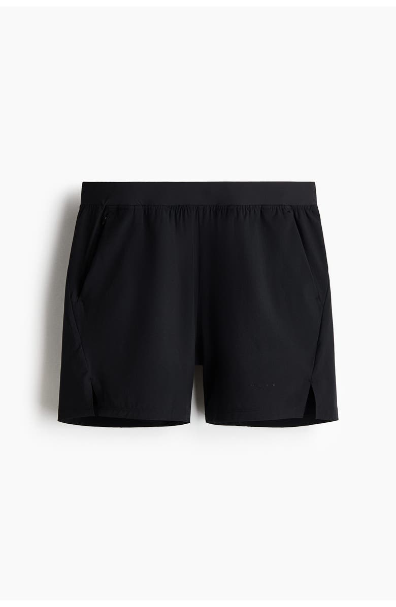 H&M Mid-length sports shorts with drymove, Alternate, color, Black