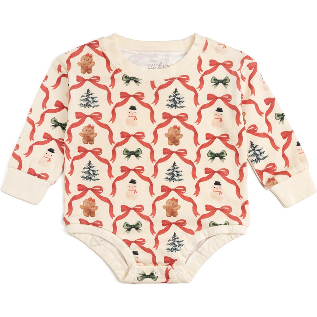Sweet Wink Christmas Cutie Long Sleeve Romper In Neutral