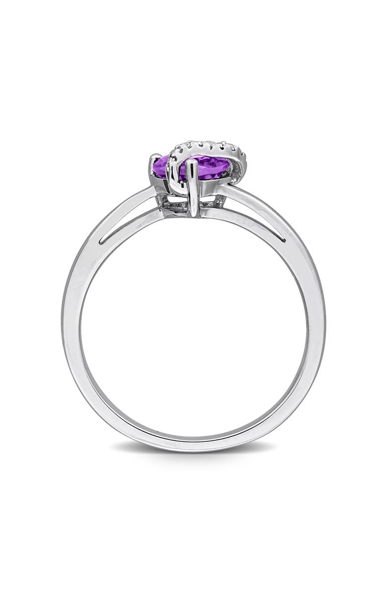 DELMAR Semiprecious Stone & Diamond Heart Ring, Alternate, color, Purple
