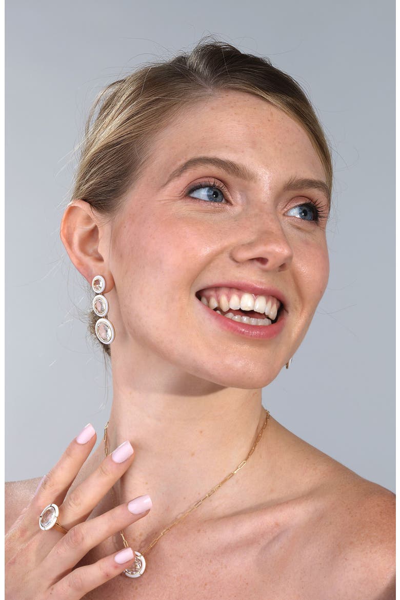 Mélange Triple Tier Drop Earrings, Alternate, color, CLEAR