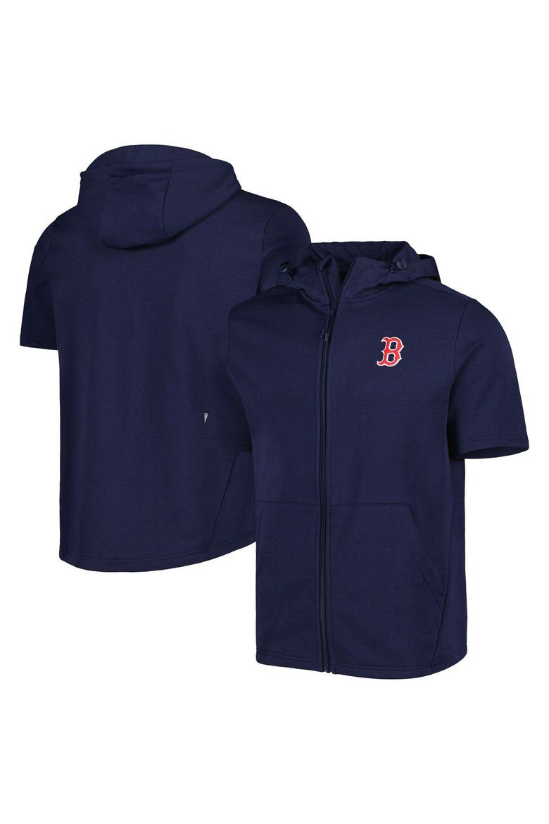 Men's Levelwear Navy Boston Red Sox Recruit Full-Zip Short Sleeve Hoodie, Main, color, Navy