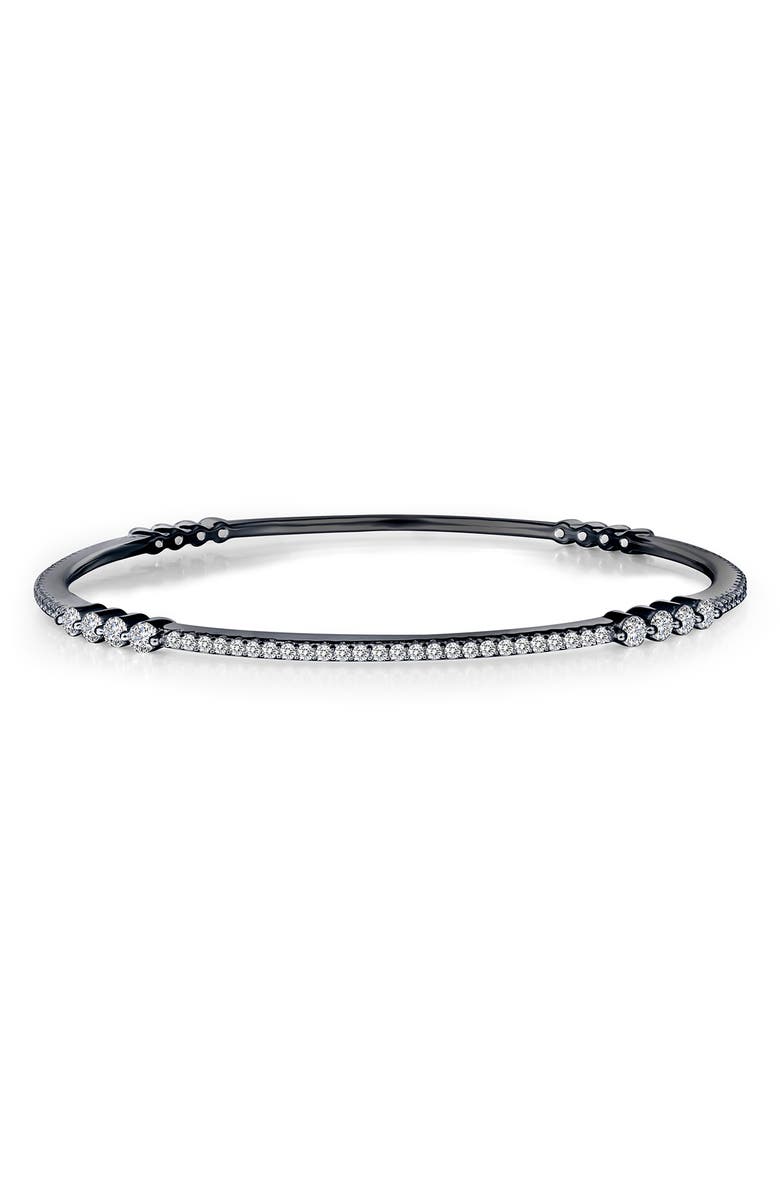 Lafonn Simulated Diamond Stackable Bangle Bracelet, Main, color, White