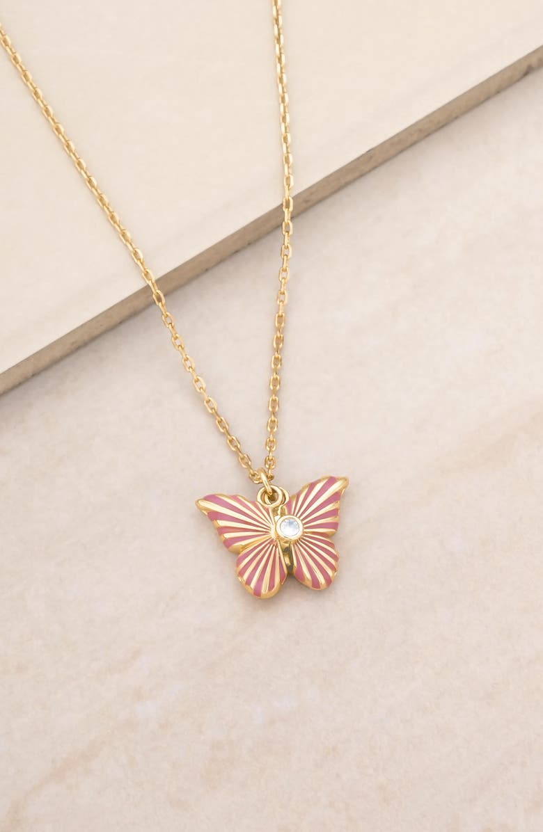 Ettika 'Be The Change' Butterfly Charm Necklace, Alternate, color,