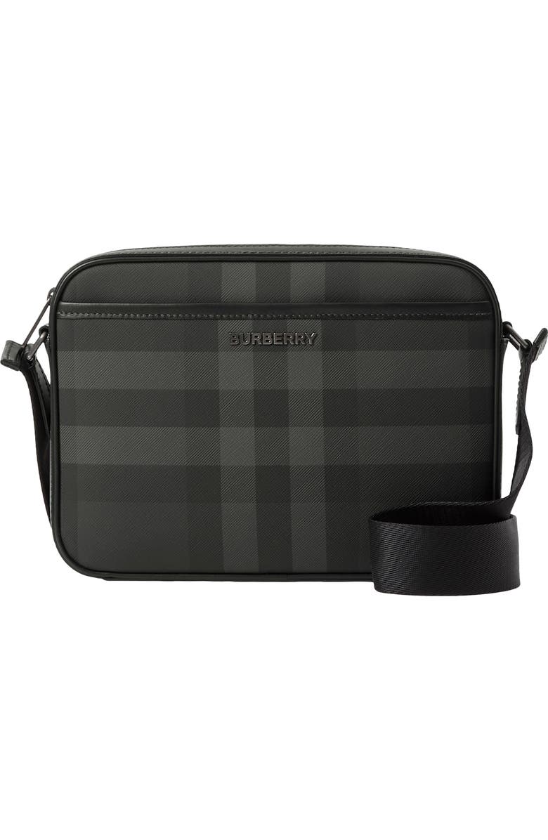 Burberry Muswell Check Canvas Crossbody Bag, Main, color, Charcoal