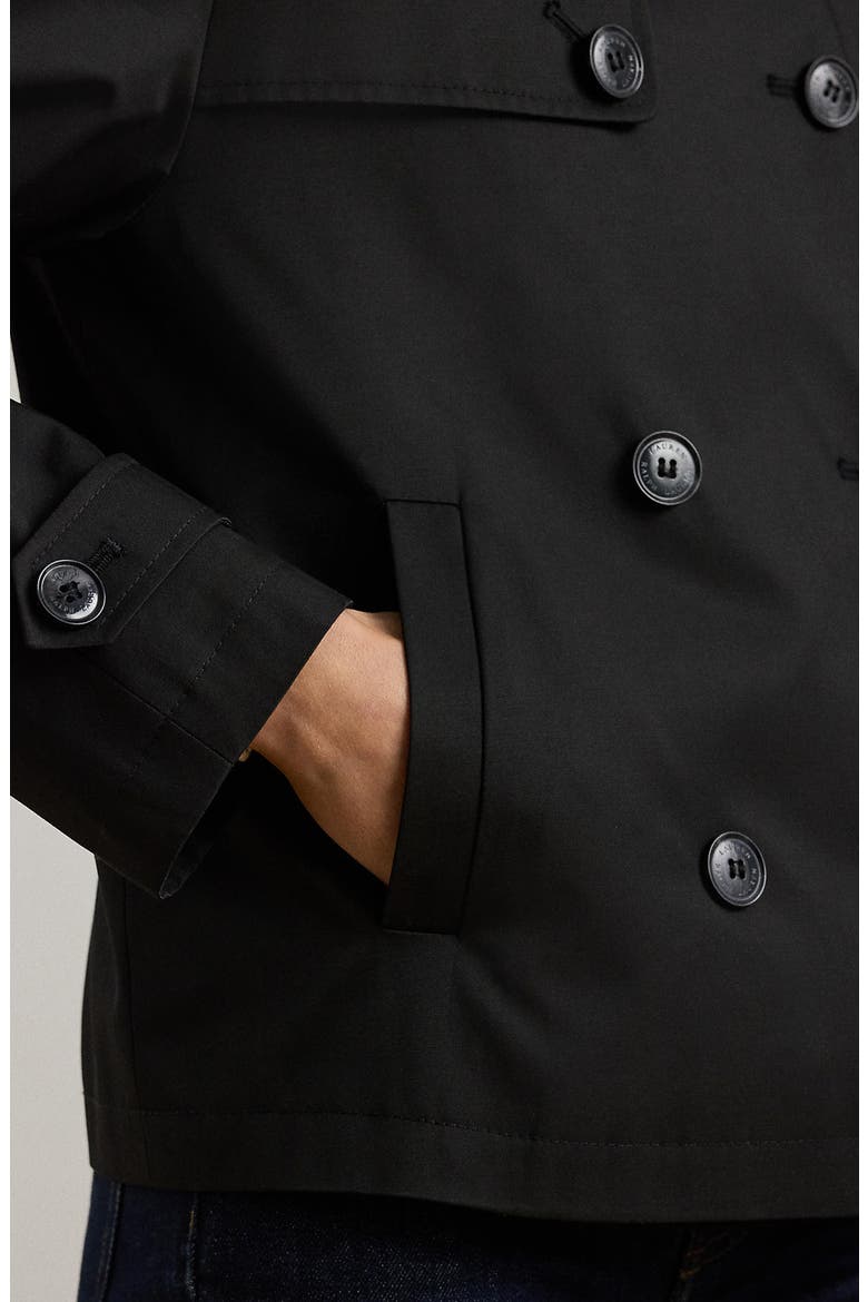 Cotton Blend Crop Trench, Alternate, color, BLACK